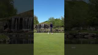 Amazing backdrop at Mystic Rock #golf #golfcourse #golfswing #fyp