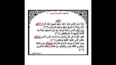 متشابهات داخل سورة الروم   د محمد الهندي