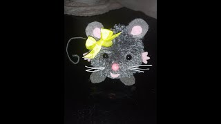 Мышонок из помпона.  pompom mouse
