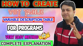 Now VDT table ki 😟tension Finished😎 || How to make VDT (Variable Description Table) for program screenshot 5