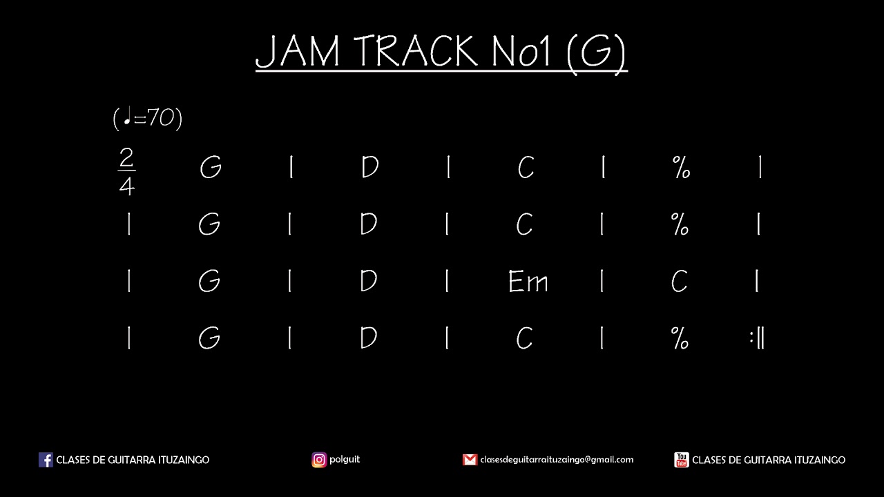Jam Track No1 (G) (070) YouTube
