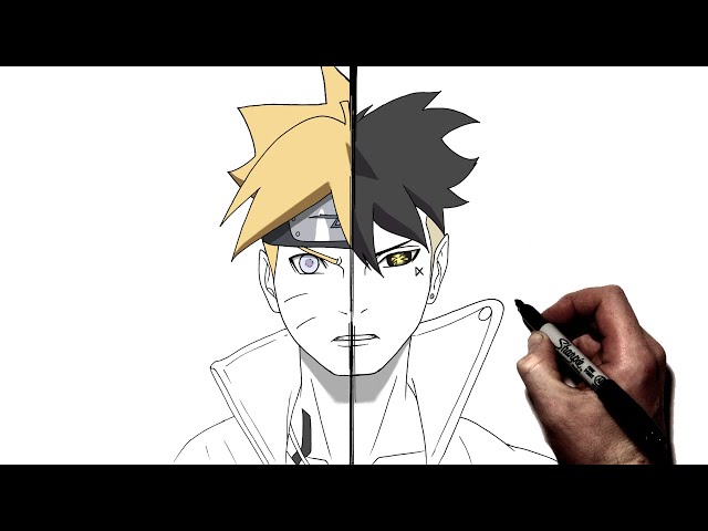 ASMR Drawing Boruto Time Skip 🤡 #asmr #drawing #boruto #borutonaruton