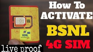How to activate BSNL 4G sim 2022 // BSNL 4G // #youtube