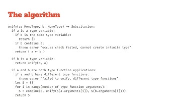 A unification algorithm for Hindley-Milner types