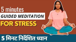 तुरंत चिंतामुक्त होने के लिए लगायें ध्यान I 5 Minutes Guided Meditation for Stress in Hindi