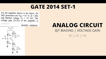 GATE 2014 ECE small signal voltage gain BJT CE amplifier