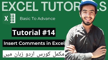 Tutorial 14 INSERT COMMENTS IN Excel || Excel Full Course in Urdu || Excel Course with Hamza Qaiser