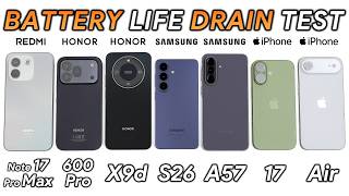 REDMI Note 17 Pro Max vs HONOR / Samsung / iPhone Battery Life DRAIN Test! screenshot 3