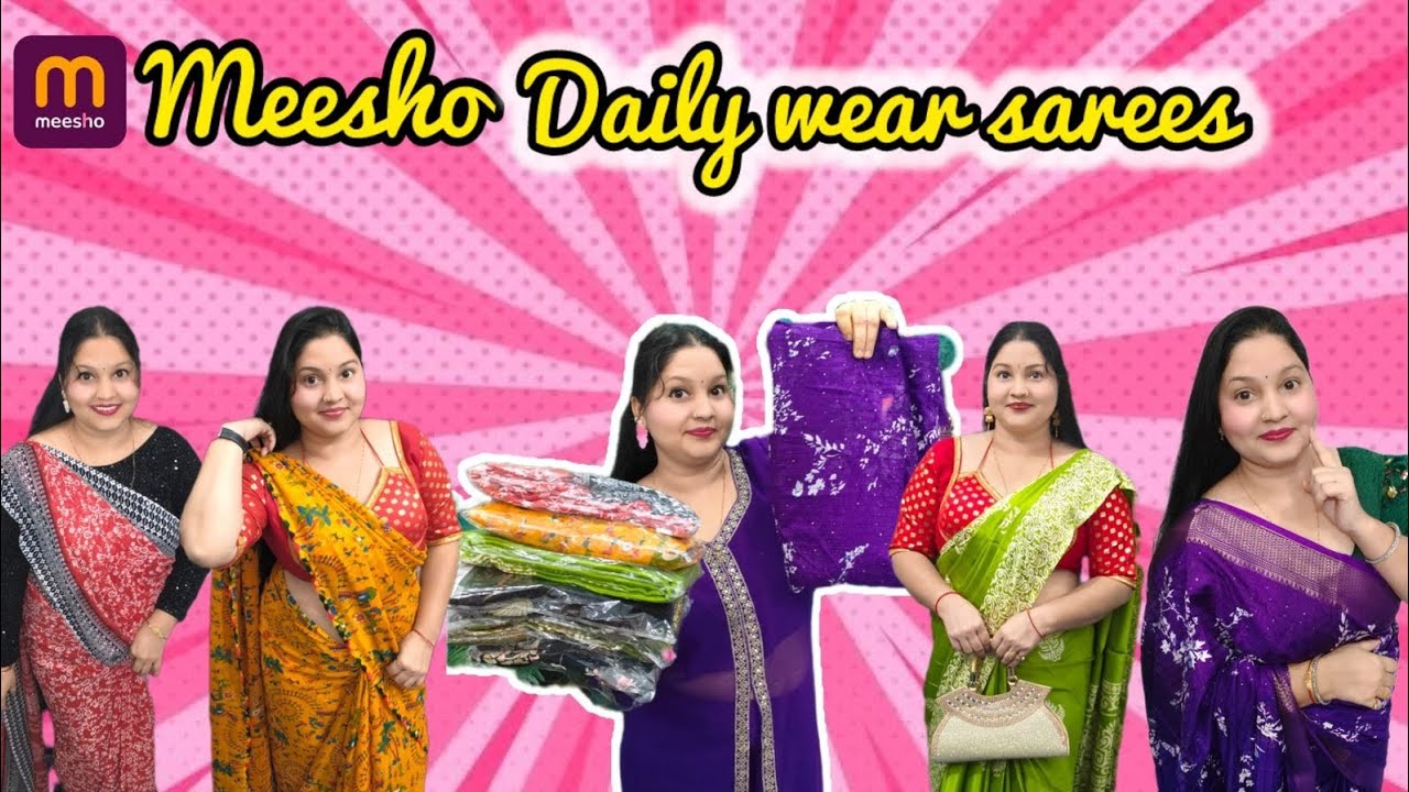 Meesho Dailywear Sarees Under 500/-😍