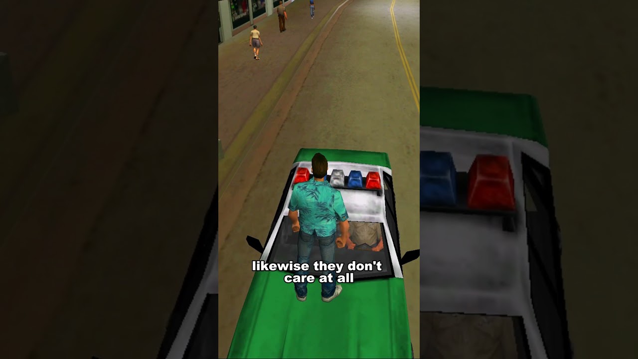 IF YOU GET ON TOP OF A POLICE CAR IN GTA GAMES