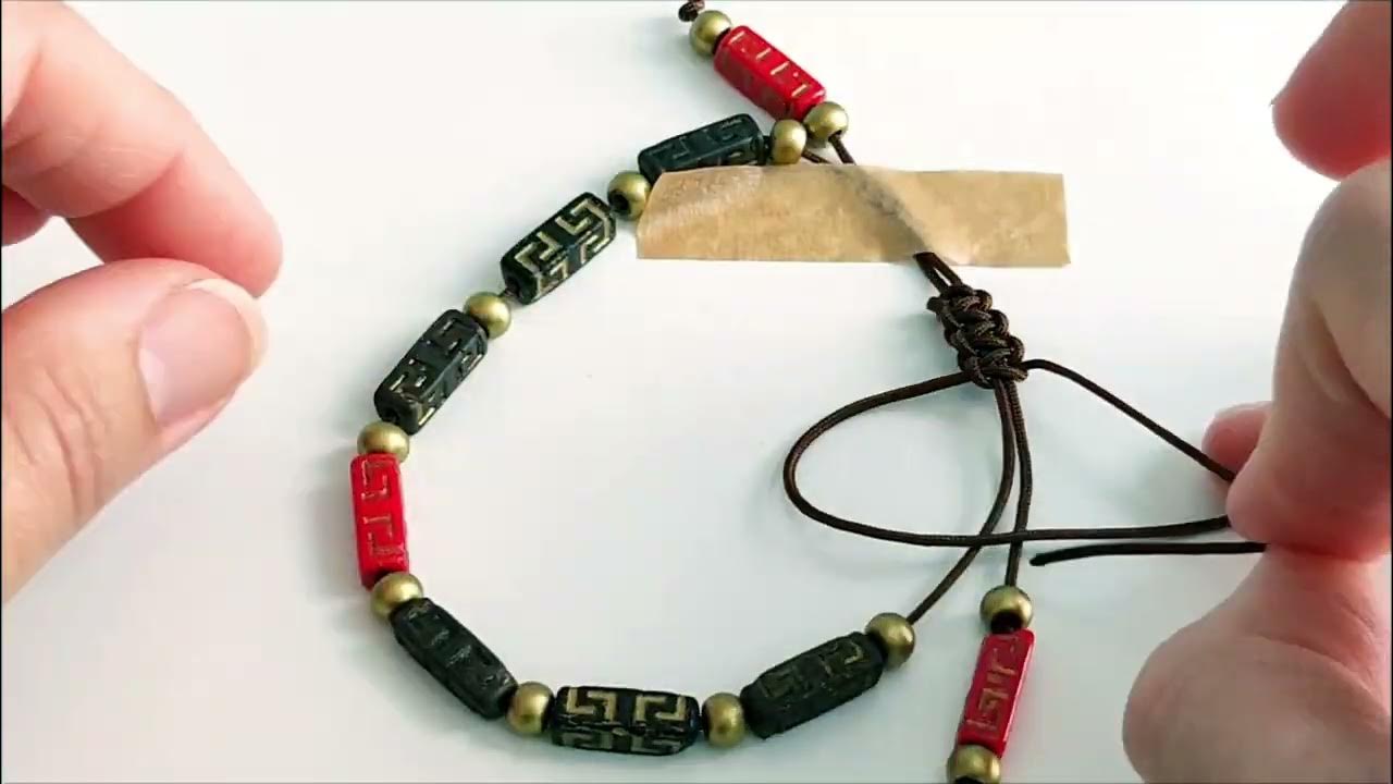 DIY Sliding Clasp Bracelet Kit using multicolored Celtic Block Beads and Pony Pressed Beads