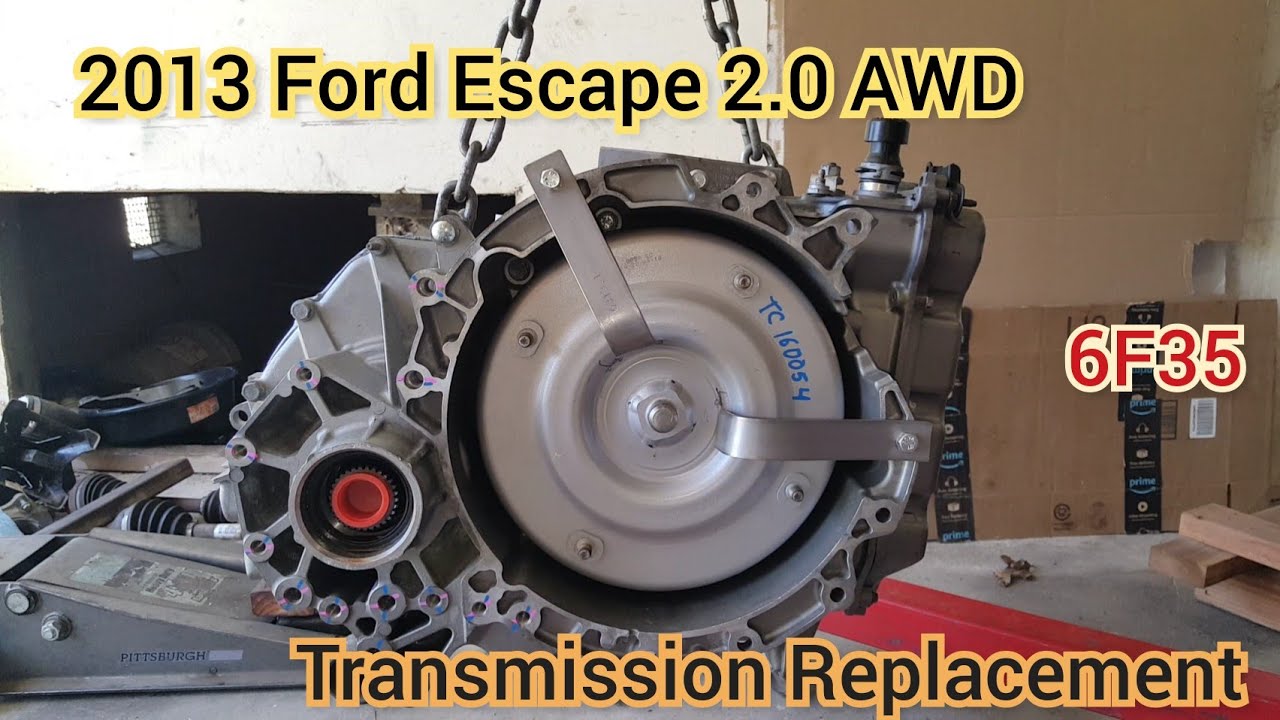 How to replace the 6F35 transmission in a 2013 Ford Escape AWD - YouTube