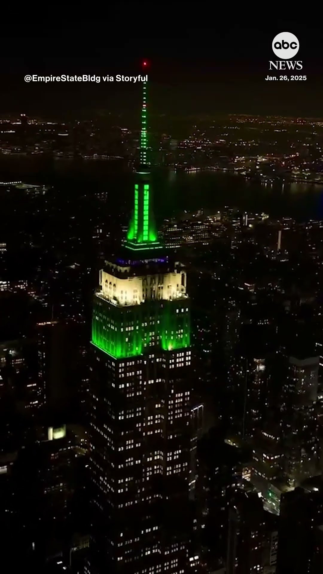 Empire State Building lights up for Chiefs and Eagles Super Bowl match