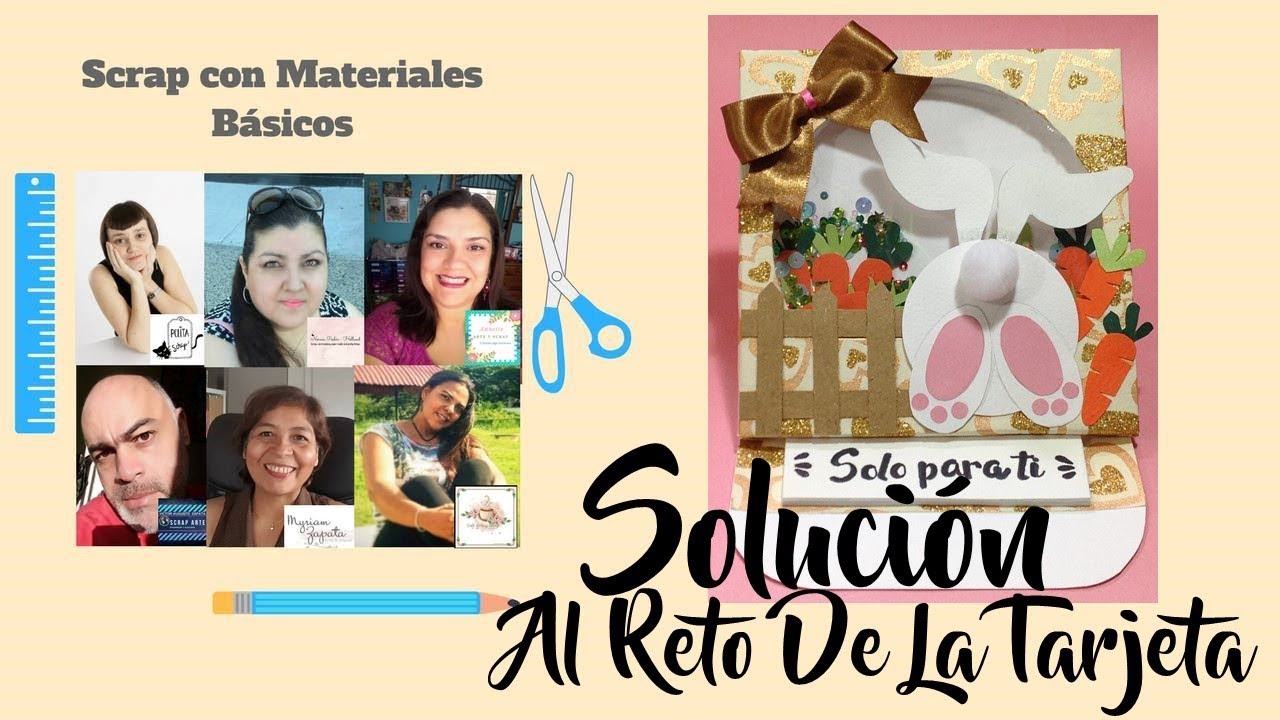 TUTORIAL DIY SOLUCIÓN AL RETO DE LA TARJETA SCRAP CON MATERIALES BASICOS paper crafting tools