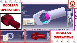 BOOLEAN OPERATIONS -- CATIA v5 -- QUICK DEMO / TUTO SIMPLE