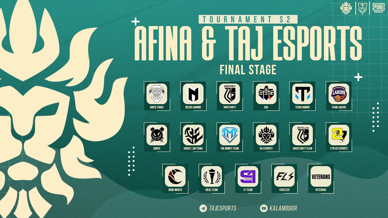 PUBG MOBILE - AFINA & TAJ ESPORTS TOURNAMENT S2 - YouTube