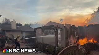 California Mountain fire destroys homes, forces evacuations