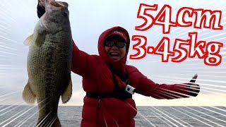 2018年初バスから化物ブラックバス釣ったった！！