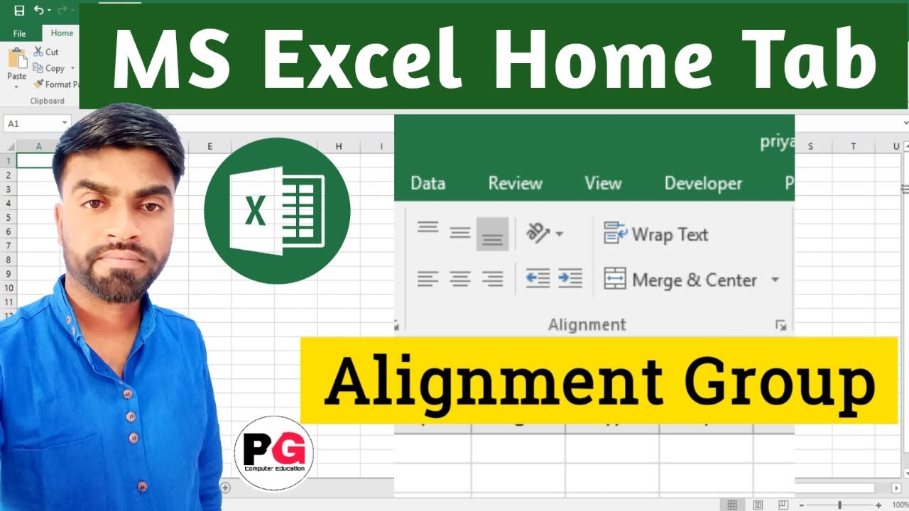 Text Alignment in Excel || Align & Indent Text in MS Excel | Home Tab ...