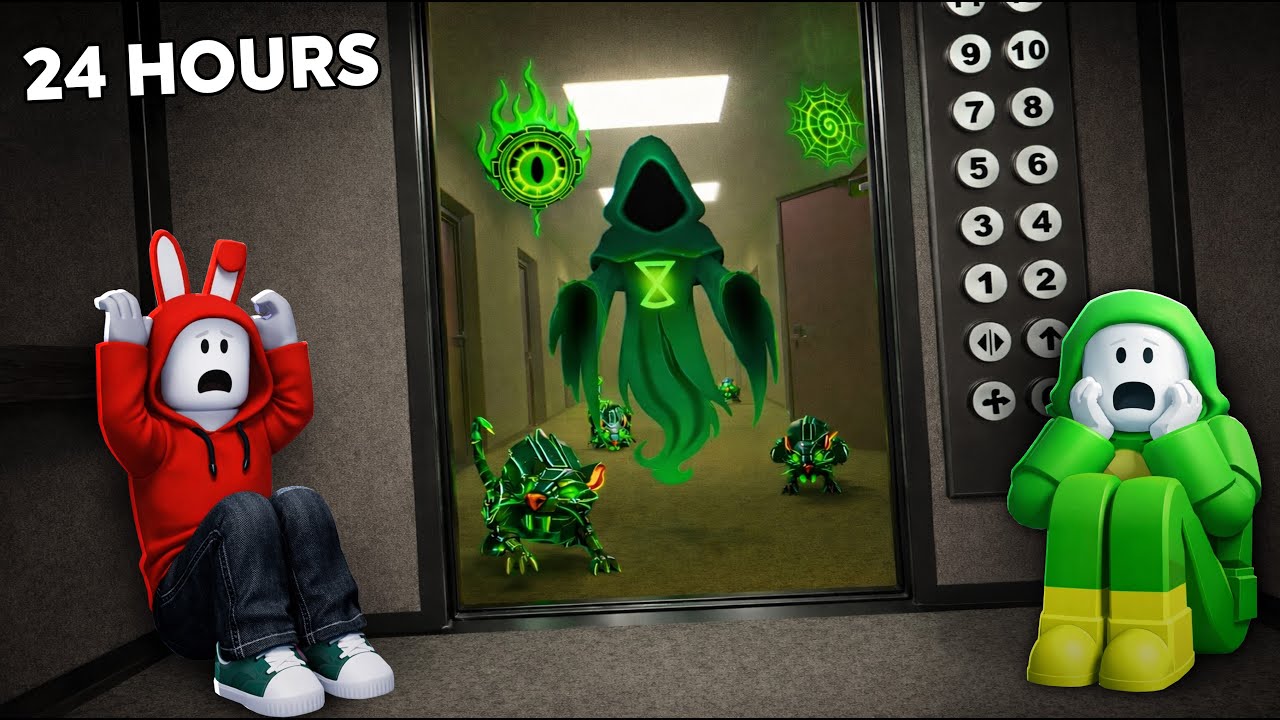 JJ and Mikey SURVIVE 24 HOURS in SCARY ELEVATOR?! - Maizen Roblox