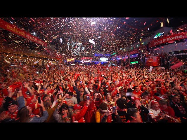 'We are the Champions:' Fans party at KC Live! after Chiefs' historic Super Bowl win class=