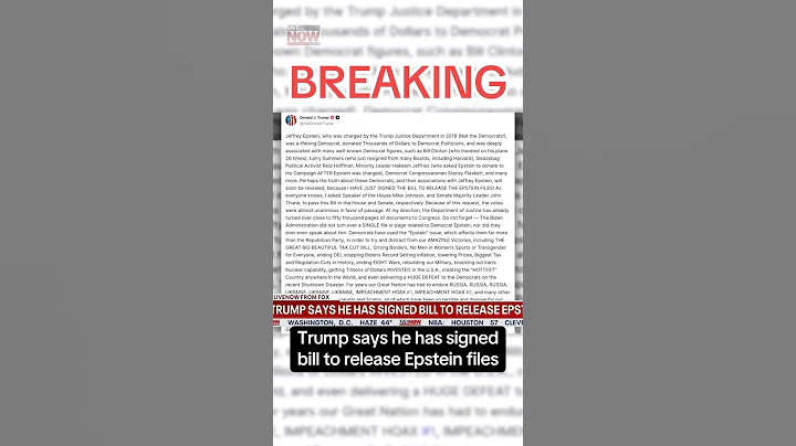 Trump says he has signed bill to release Epstein files