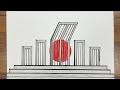 How to draw a shahid minar for international mother language day