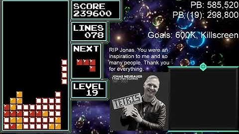 NES Tetris - 505,040 (Level 19 Start PB)