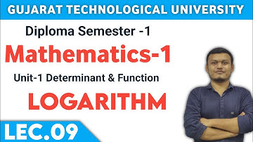Mathmatics-1 | L-9 | GTU Diploma sem 1 | Logarithm #transientclasses #gtu