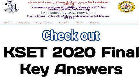 #KSET 2020: Final Key Answers | By Mysore University | KSET OFFICIAL KEY ANSWERS