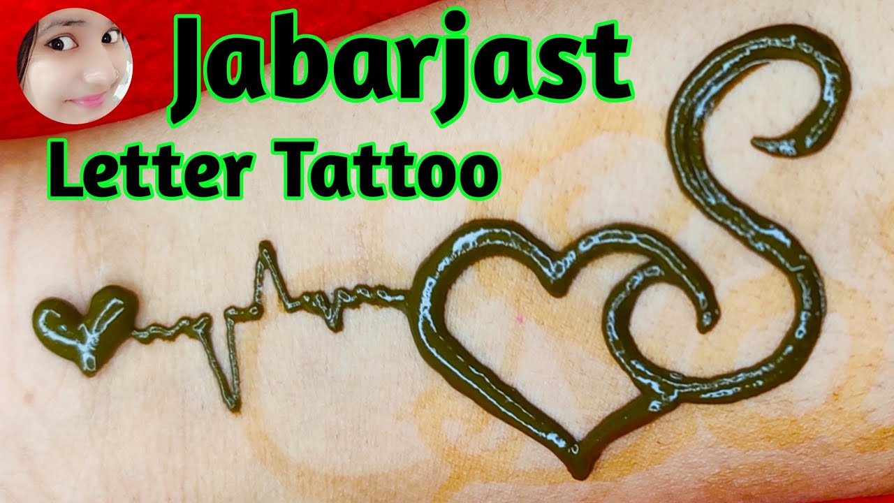 Heart Beat S Letter Tattoo Mehandi Design By Couplestattoolover Youtube