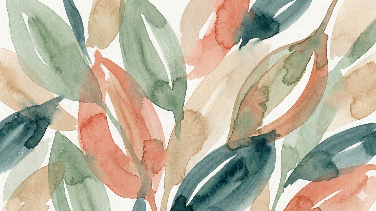 Modern Botanical Abstract Art | 4K Digital Wall Art | 3 Hours