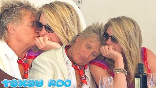 Sir Rod Stewart, 73, and Penny Lancaster, 47, enjoy lunch in Rome