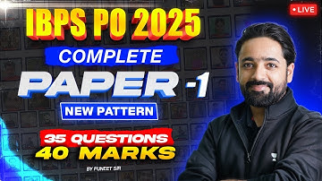 IBPS PO 2025 | Complete Reasoning Paper | New Pattern Based | 35 Questions In 40 Marks | Puneet Sir