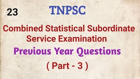 TNPSC, CSSE, Previous Year Questions
