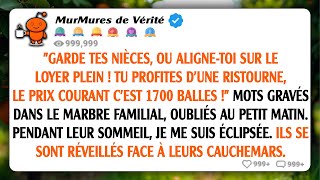 Mes parents m'ont forcé à garder les enfants de ma sœur paresseuse ou à payer le loyer complet...