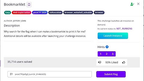 🔖 Bookmarklet Challenge Solution | PicoCTF 2024