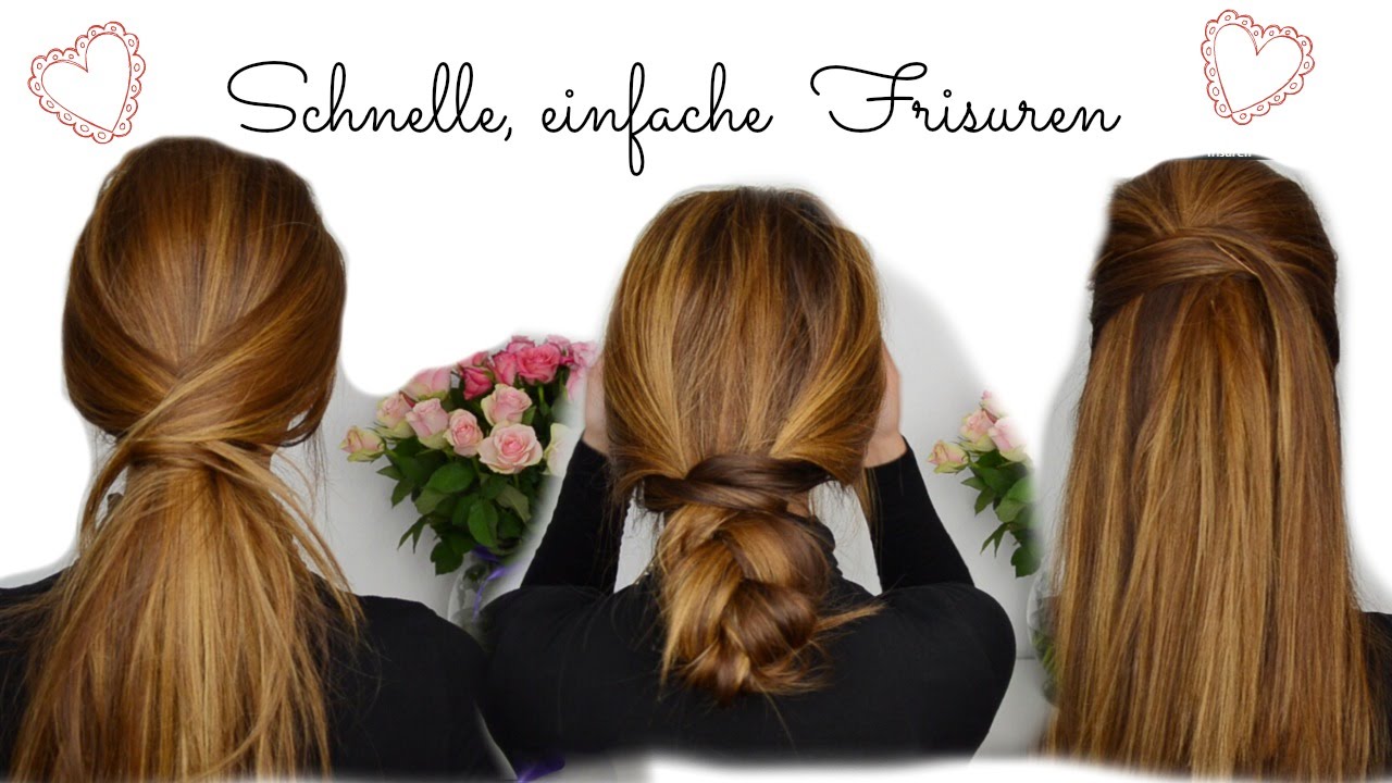 Einfache Schnelle Frisuren I Lange+mittellange Haare - YouTube