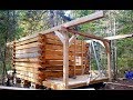 Dovetail Log Cabin - Halfway Finished Timelapse - Cabin Build Video