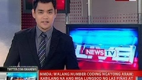 NTVL: MMDA: Walang number coding ngayong araw kabilang ang lungsod ng Las Piñas at Makati
