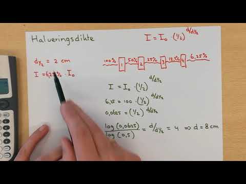 Halveringsdikte (formule terug met logaritme)