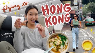 HONG KONG VLOG  my first time in HK, where to explore + eat, & flying business class!