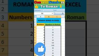 Convert number to roman in excel | Roman series in excel | Excel Tips| Excel Tricks | Excel shorts.