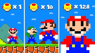Super Mario Bros. but Mushrooms Makes Mario's Size INCREASES!.. | Game Animation