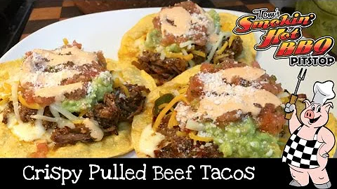Crispy Pulled Beef Tacos - Cooked on Weber Smokey Mountain