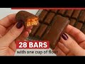 شوكولاتة مندولين ٢٨ قطعة بكوباية دقيق واحدة أحلى وأرخص من تويكس Homemade Twix Bars 