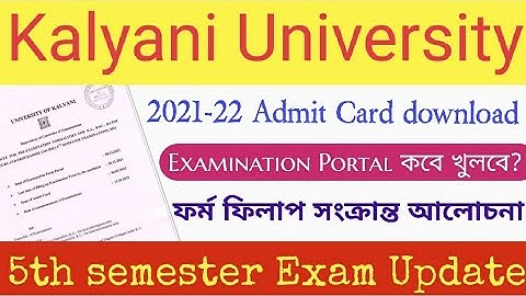 kalyani University 5th semester exam update 2021-2021🔥examination portal, admit card download ?