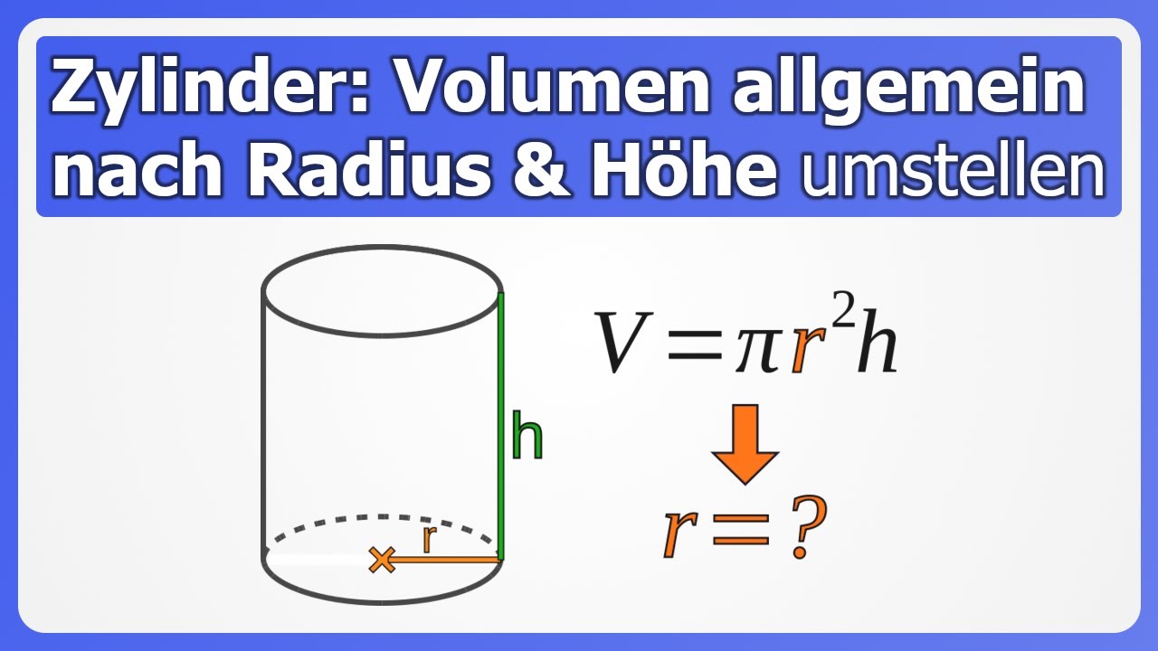 Wie Berechnet Man Den Radius Eines Zylinders www.youtube.com