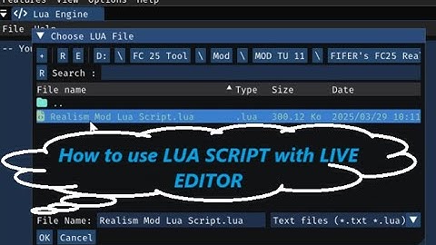 EAFC25 - How to use LUA SCRIPT with LIVE EDITOR