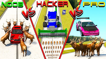 Beamng drive - NOOB vs PRO vs HACKER crashes #4